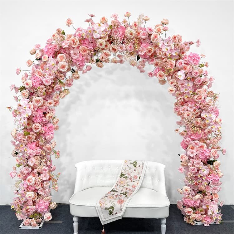 How to Mix Fresh and Artificial Flowers for Luxury Wedding Events 1 Artificial Flower Arch for Mixed Wedding Floral Design