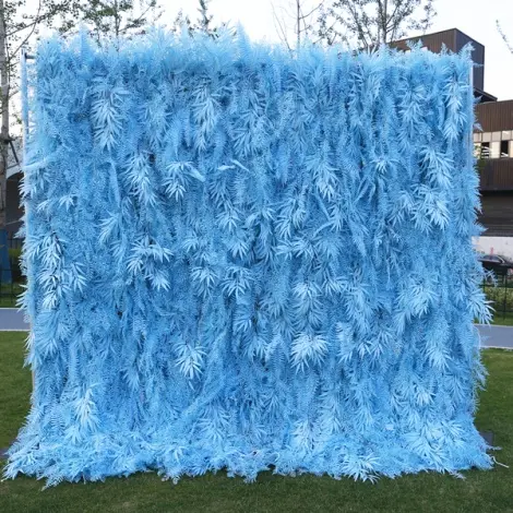 Artificial Flower Walls for Weddings: Sizes, Styles and Wholesale Buying Tips 4 Blue feather wall backdrop for party decoration, event photo booth, wedding display, and commercial backdrop