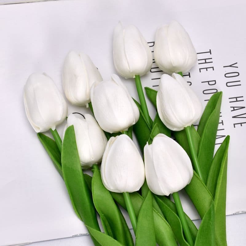 10 Common Mistakes When Bulk Artificial Wedding Flowers for Events 2 White PU simulated tulip