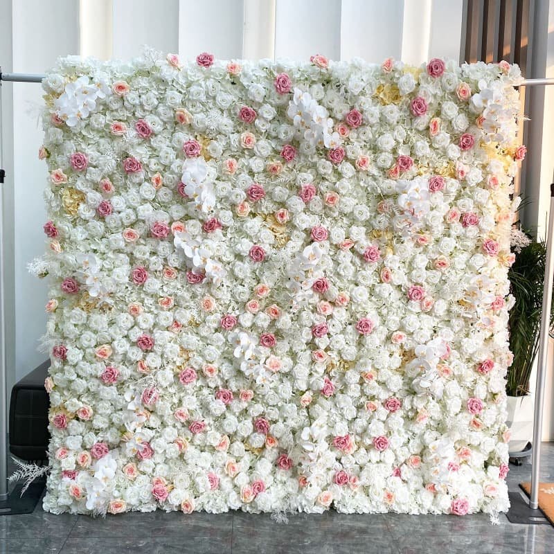 Artificial Wedding Flower Ideas for Different Wedding Themes 1 Romantic Artificial Wedding Flower Wall